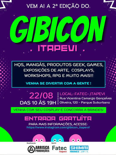🎮📚 ITAPEVI RECEBE NESTE SÁBADO A 2ª EDIÇÃO DA GIBICON COM ENTRADA GRATUITA